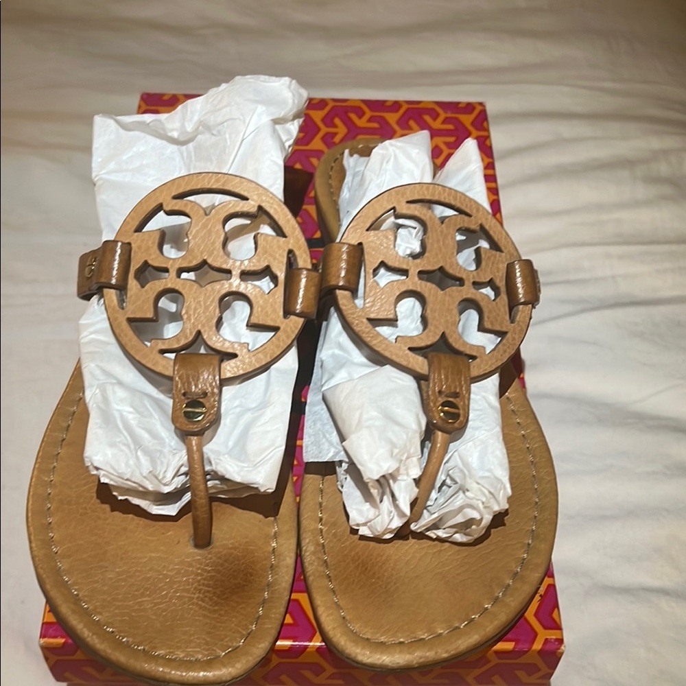 Tory Burch Brown Leather Sandals